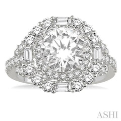 1 1/4 Ctw Diamond Semi-Mount Engagement Ring in 14K White Gold