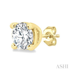3/8 Ctw Round Cut Diamond Stud Earrings in 14K Yellow Gold