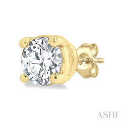 1/4 Ctw Round Cut Diamond Stud Earrings in 14K Yellow Gold