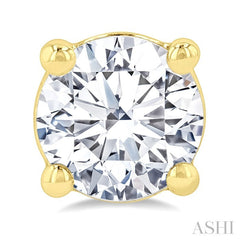 1 1/2 Ctw Round Cut Diamond Stud Earrings in 14K Yellow Gold