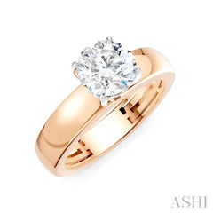 1/20 Ctw Round Shape Round Cut Diamond Semi-Mount Engagement Ring in 14K Rose and White Gold