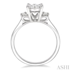 1/2 Ctw Lovebright Round Cut Diamond Engagement Ring in 14K White Gold