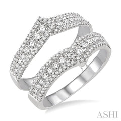 1 Ctw Round Cut Diamond Insert Ring in 14K White Gold