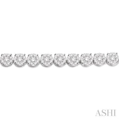 7 Ctw Round Cut Diamond Lovebright Bracelet in 14K White Gold