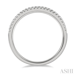 1/10 Ctw Round Cut Diamond Wedding Band in 14K White Gold