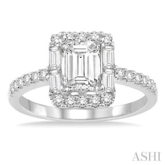 1/2 Ctw Diamond Semi-Mount Engagement Ring in 14K White Gold