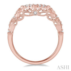 1/5 Ctw Round Cut Diamond Wedding Band in 14K Rose Gold