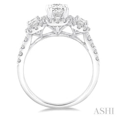 7/8 Ctw Diamond Semi-Mount Engagement Ring in 14K White Gold