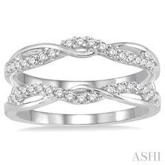 3/8 Ctw Round Diamond Insert Ring in 14K White Gold