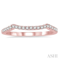 1/6 Ctw Round Cut Diamond Matching Wedding Band in 14K Rose Gold