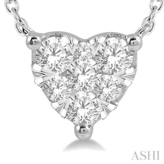 1/3 Ctw Lovebright Diamond Heart Necklace in 14K White Gold