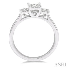 1/3 Ctw Lovebright Round Cut Diamond Ring in 14K White Gold