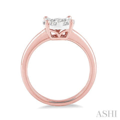 1/4 Ctw Lovebright Round Cut Diamond Ring in 14K Rose and White Gold