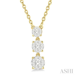 1/3 Ctw Round Cut Lovebright Diamond Layered Necklace in 14K Yellow Gold