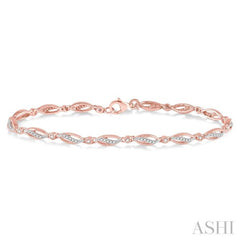 1/3 Ctw Round Cut Diamond Marquise Fashion Bracelet in 10K Rose Gold