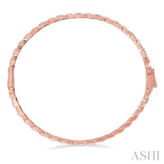 1/3 Ctw Twisted Vine Round Cut Diamond Stackable Bangle in 14k Rose Gold