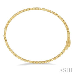 1/3 Ctw Square & Circular Mount Round Cut Diamond Stackable Bangle in 14K Yellow Gold