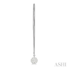 1/3 ctw Round Dangler Lovebright Diamond Earring in 14K White Gold