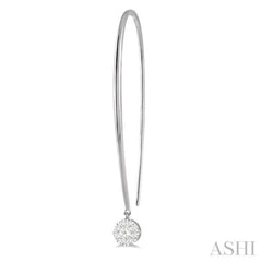 1/3 ctw Round Dangler Lovebright Diamond Earring in 14K White Gold