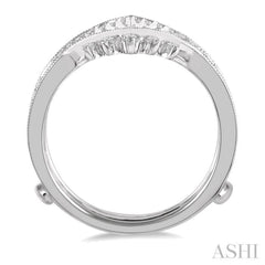 1/2 Ctw Pointed Arch Round Cut Diamond Insert Ring in 14K White Gold