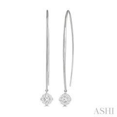 1/3 ctw Cushion Shape Lovebright Round Cut Diamond Earring in 14K White Gold