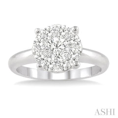 1 ctw Lovebright Round Cut Diamond Bridal Ring in 14K White Gold