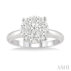 3/4 ctw Lovebright Round Cut Diamond Bridal Ring in 14K White Gold