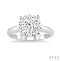 1/2 ctw Lovebright Round Cut Diamond Bridal Ring in 14K White Gold