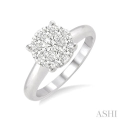 1/3 ctw Lovebright Round Cut Diamond Bridal Ring in 14K White Gold