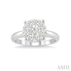 1/3 ctw Lovebright Round Cut Diamond Bridal Ring in 14K White Gold