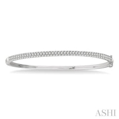 1 1/2 ctw Round Cut Diamond Stackable Bangle in 14K White Gold