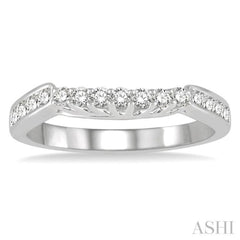 1/3 ctw Straight Row Round Cut Diamond Wedding Band in 14K White Gold