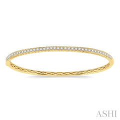 1 Ctw Round Cut Diamond Bangle in 14K Yellow Gold