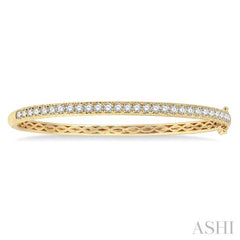 2 Ctw Round Cut Diamond Bangle in 14K Yellow Gold