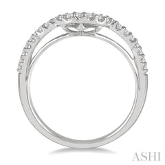 1/5 ctw Curvy Round Cut Diamond Wedding Band in 14K White Gold