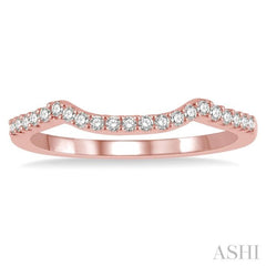 1/6 ctw Crescent Round Cut Diamond Wedding Band in 14K Rose Gold