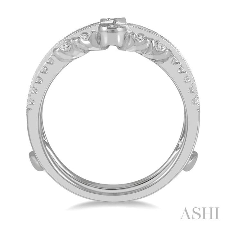 1/2 Ctw Milgrain Twist Round Cut Diamond Insert Ring in 14K White Gold