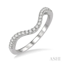 1/5 ctw Chevron Round Cut Diamond Wedding Band in 14K White Gold