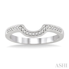 1/10 Ctw Round Cut Diamond Wedding Band in 14K White Gold