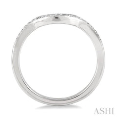 1/10 Ctw Round Cut Diamond Wedding Band in 14K White Gold