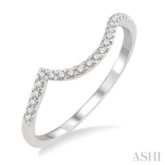 1/10 Ctw Round Cut Diamond Wedding Band in 14K White Gold