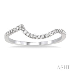 1/10 Ctw Round Cut Diamond Wedding Band in 14K White Gold