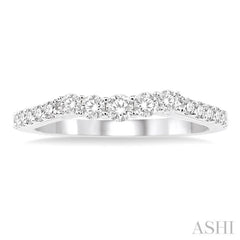 3/8 Ctw Round Cut Diamond Wedding Band in 14K White Gold