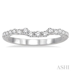 3/8 Ctw Round Cut Diamond Wedding Band in 14K White Gold