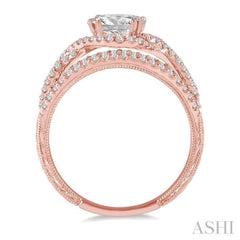 5/8 Ctw Diamond Semi-Mount Engagement Ring in 14K Rose Gold