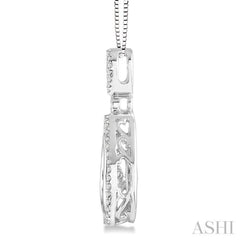 3/8 Ctw Diamond Emotion Pendant in 14K White Gold with Chain