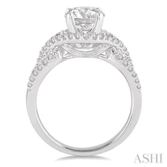 5/8 Ctw Diamond Semi-mount Engagement Ring in 14K White Gold