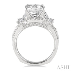 7/8 Ctw Diamond Semi-mount Engagement Ring in 14K White Gold