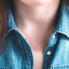 1/6 Ctw Round Cut Diamond Fashion Pendant in 10K Rose Gold with Chain