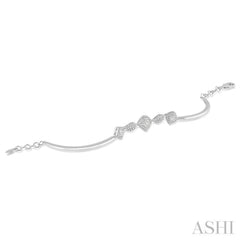 5/8 Ctw Round Cut Diamond Lovebright Bracelet in 14K White Gold